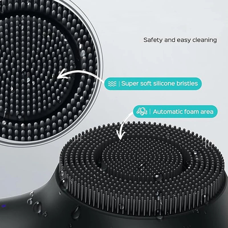 USB Charging Facial Brush, 360° Rotating Facial Cleaner, Silicone Facial Cleansing Brush, Facial Massager Vibration Massage