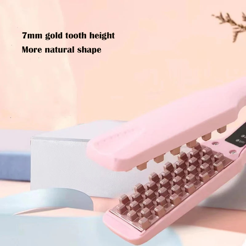 Professional Volumizing Hair Iron Ceramic 3D Grid Hair Crimper Curling Tools Splint Flat Iron Hair Styling Tools