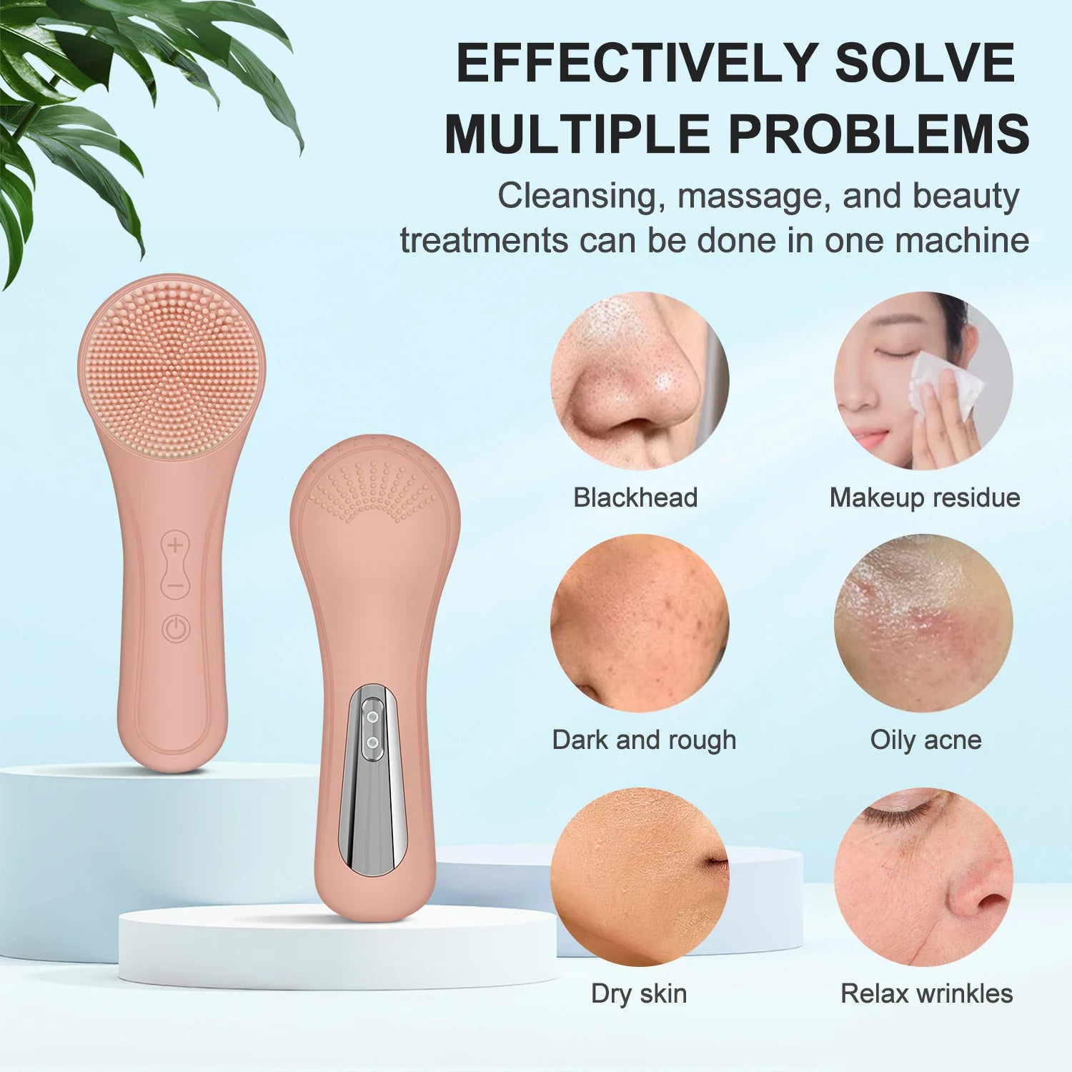 CMH Ultrasonic Waterproof Cleansing Brush Rechargeable Frosted Exfoliating Vibrating Deep Cleaning and Skincare Tool