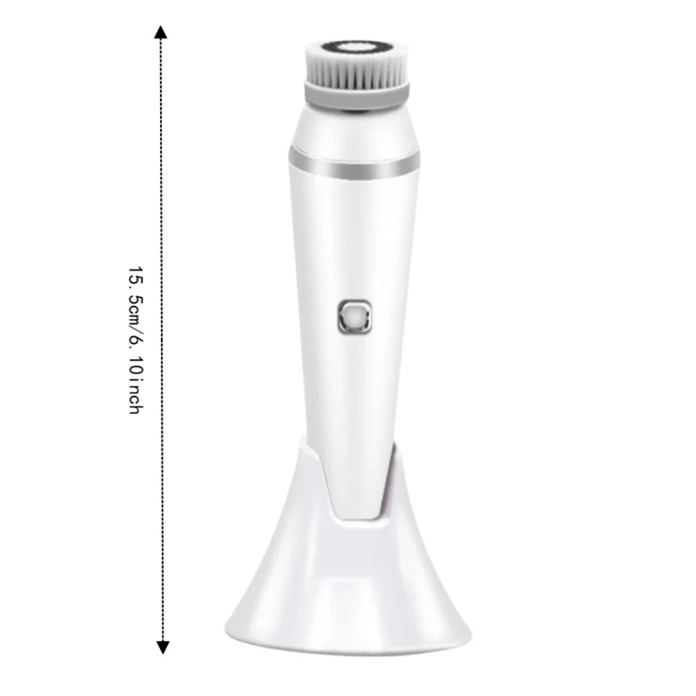 Silicone Electric Facial Cleansing Brush 4 Replaceable Brush Heads Ultrasonic Face Cleansing Device USB Recharge Genttle