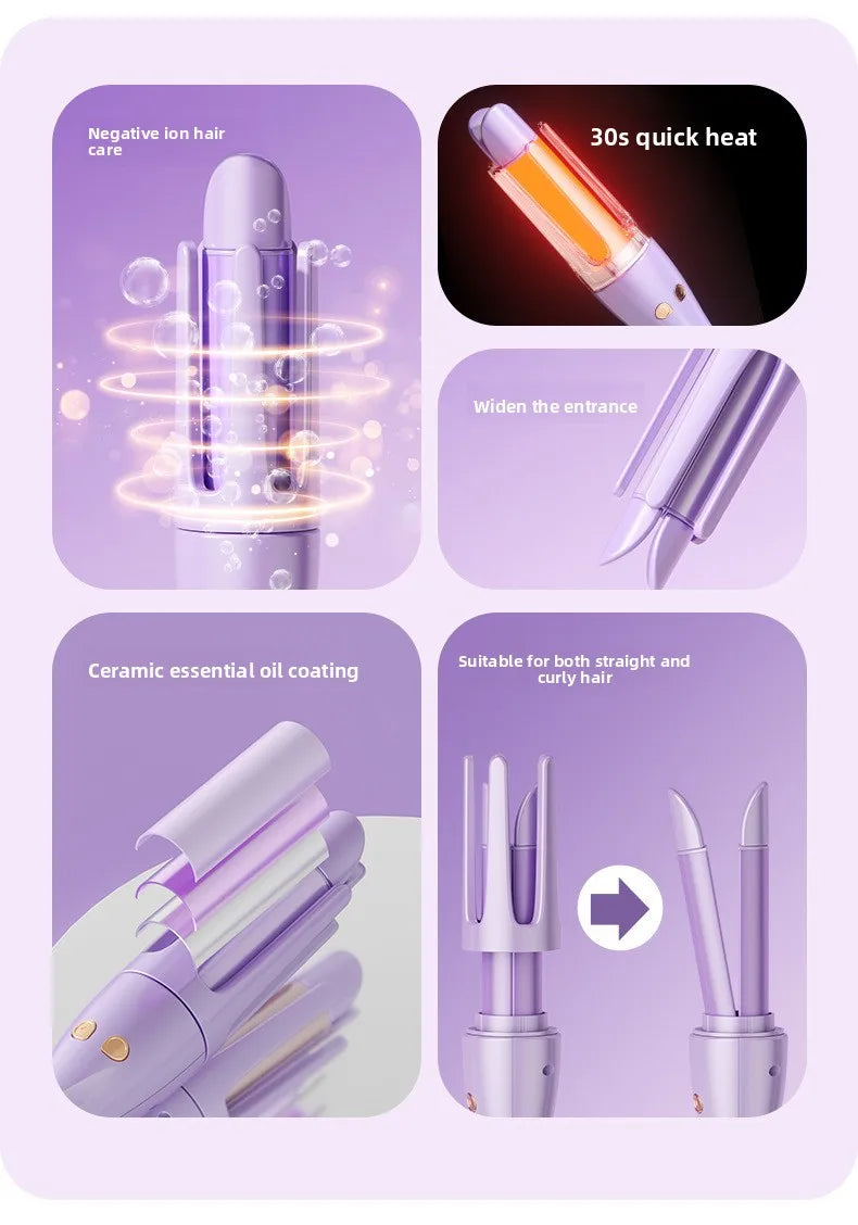 New Automatic Curling Iron Curling Straight Dual-purpose Splint Electric Rotating Curling Hair Negative Ion Comb