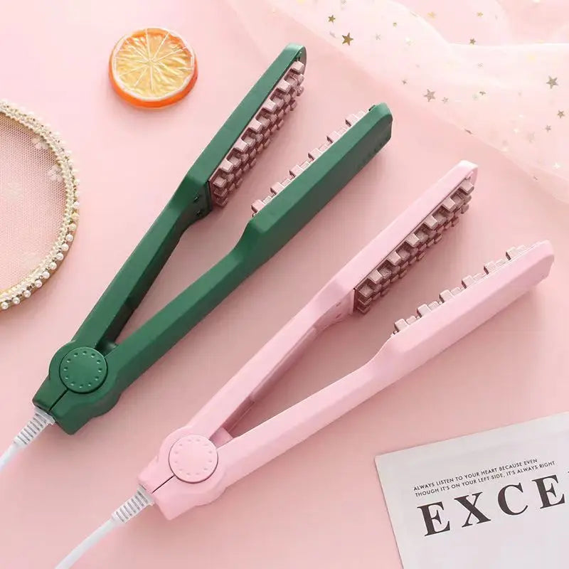 Professional Volumizing Hair Iron Ceramic 3D Grid Hair Crimper...