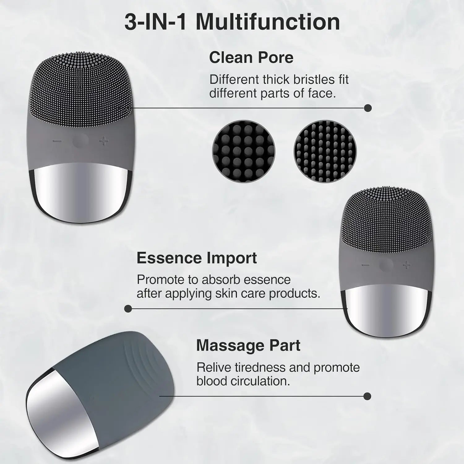 Electric Face Cleansing Brush Sonic Electric Facial Cleanser Facial Cleansing Brush Skin Scrubber Skin Massager Skin Care Tools