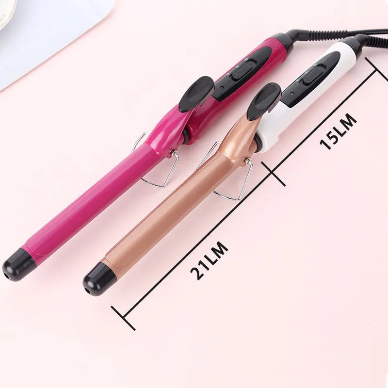 1PC 9mm 13mm 22mm Professional Gold Electric Hair Curler Curling Iron Hair Waver Pear Flower Cone Curling Wand Styling Tool 2#