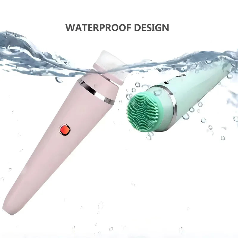 Waterproof IPX7 Electric Facial Cleansing Brush Electric Deep Cleaning Removal Blackhead Pore Exfoliator Face Massager Device