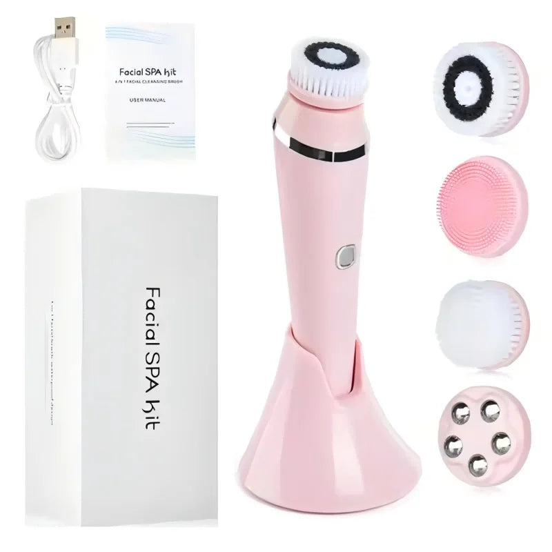 Waterproof IPX7 Electric Facial Cleansing Brush Electric Deep Cleaning Removal Blackhead Pore Exfoliator Face Massager Device