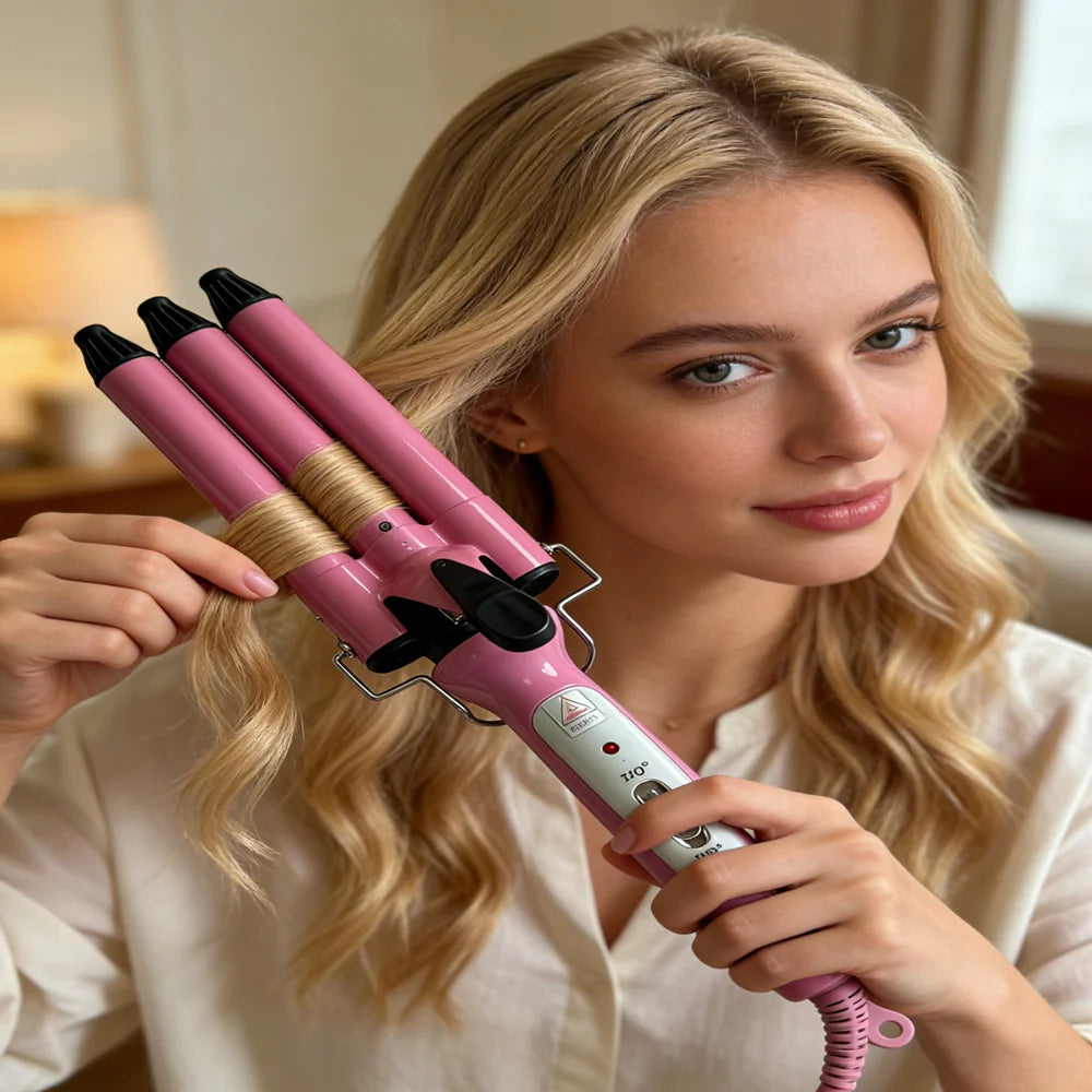 Professional Curling Iron Ceramic Triple Barrel Hair Styler Hair Waver Styling Tools 110-220V Hair Curler Electric Curling