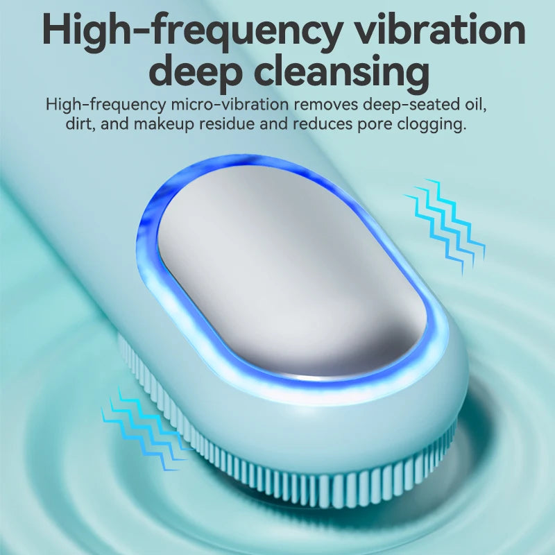Facial Cleansing Brush, Silicone Face Scrubber, Electric Face Brushes for Cleansing with Vibration, Hot and Cold Modes, Face Scr