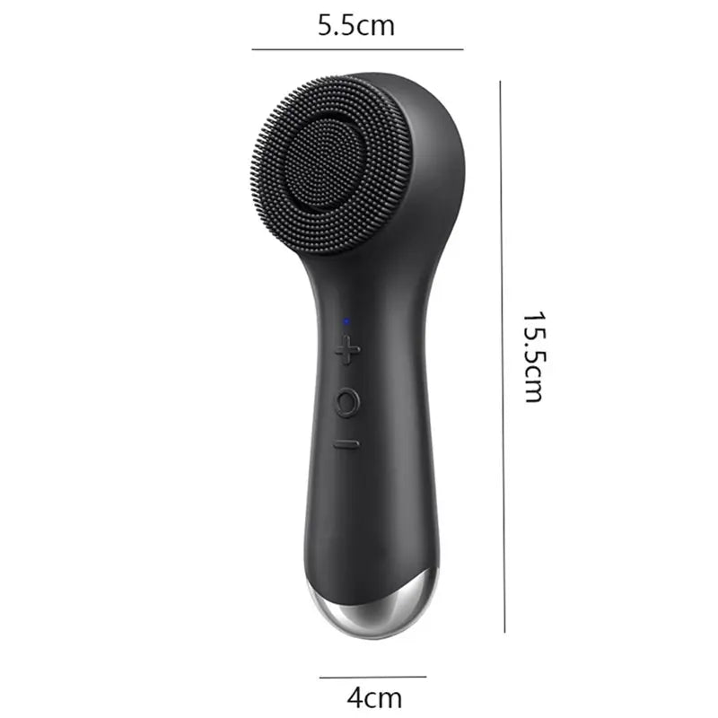AA20-Face Scrubber Facial Cleansing Brush,Vibration With Automatic Foaming, Silicone Electric Exfoliator For Men Women
