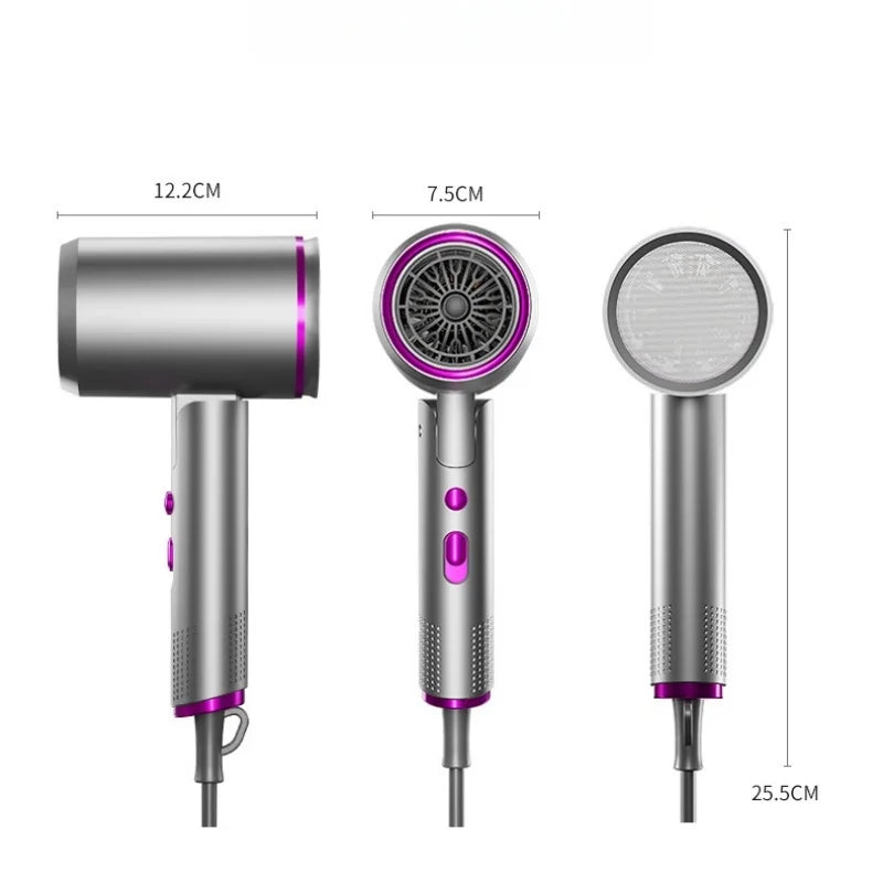 220V New Foldable Hair Dryer 2400W High-Power Silent Hair Dryer With Cold And Hot Air Distribution And Multi Nozzle Blower