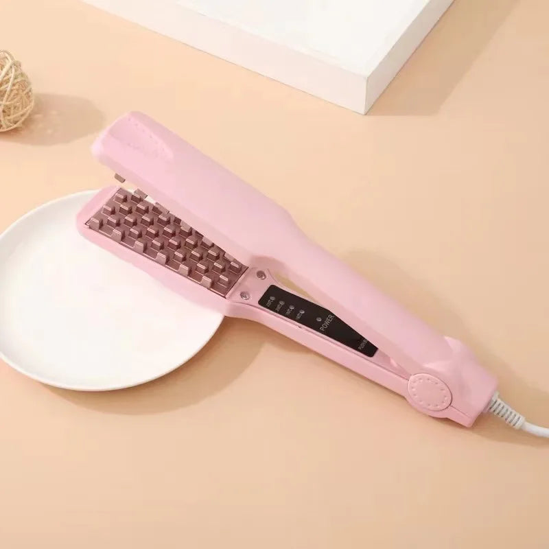 Professional Volumizing Hair Iron Ceramic 3D Grid Hair Crimper Curling Tools Splint Flat Iron Hair Styling Tools