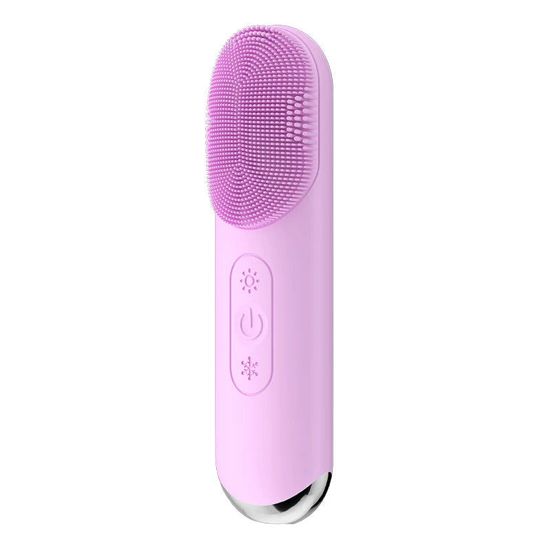 Facial Cleansing Brush, Silicone Face Scrubber, Electric Face Brushes for Cleansing with Vibration, Hot and Cold Modes, Face Scr