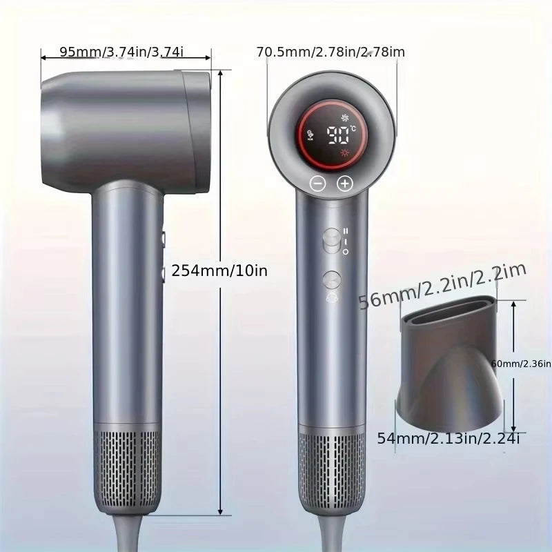 High-speed Hair Dryer 110000RPM, Low-noise Brushless Motor, 5-speed Control with Magnetic Diffuser and Nozzle, Suitable for Travel Salon, Ideal Gift for Women