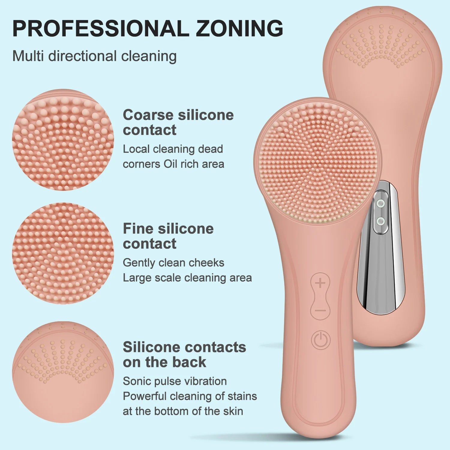 CMH Ultrasonic Waterproof Cleansing Brush Rechargeable Frosted Exfoliating Vibrating Deep Cleaning and Skincare Tool