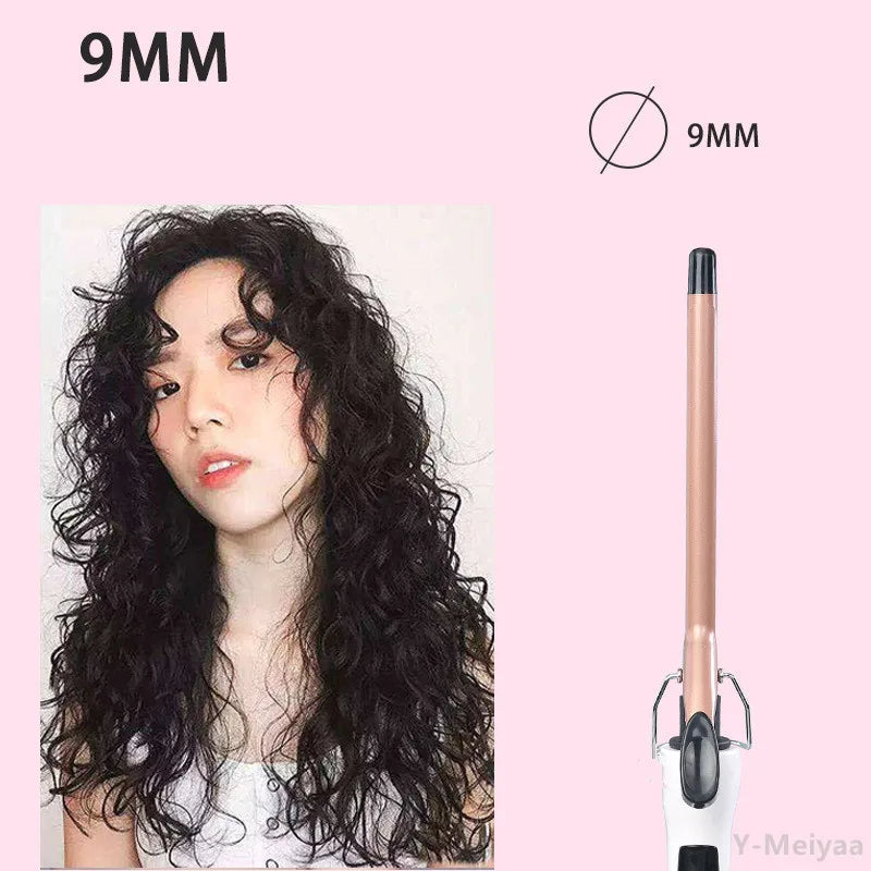 1PC 9mm 13mm 22mm Professional Gold Electric Hair Curler Curling Iron Hair Waver Pear Flower Cone Curling Wand Styling Tool 2#