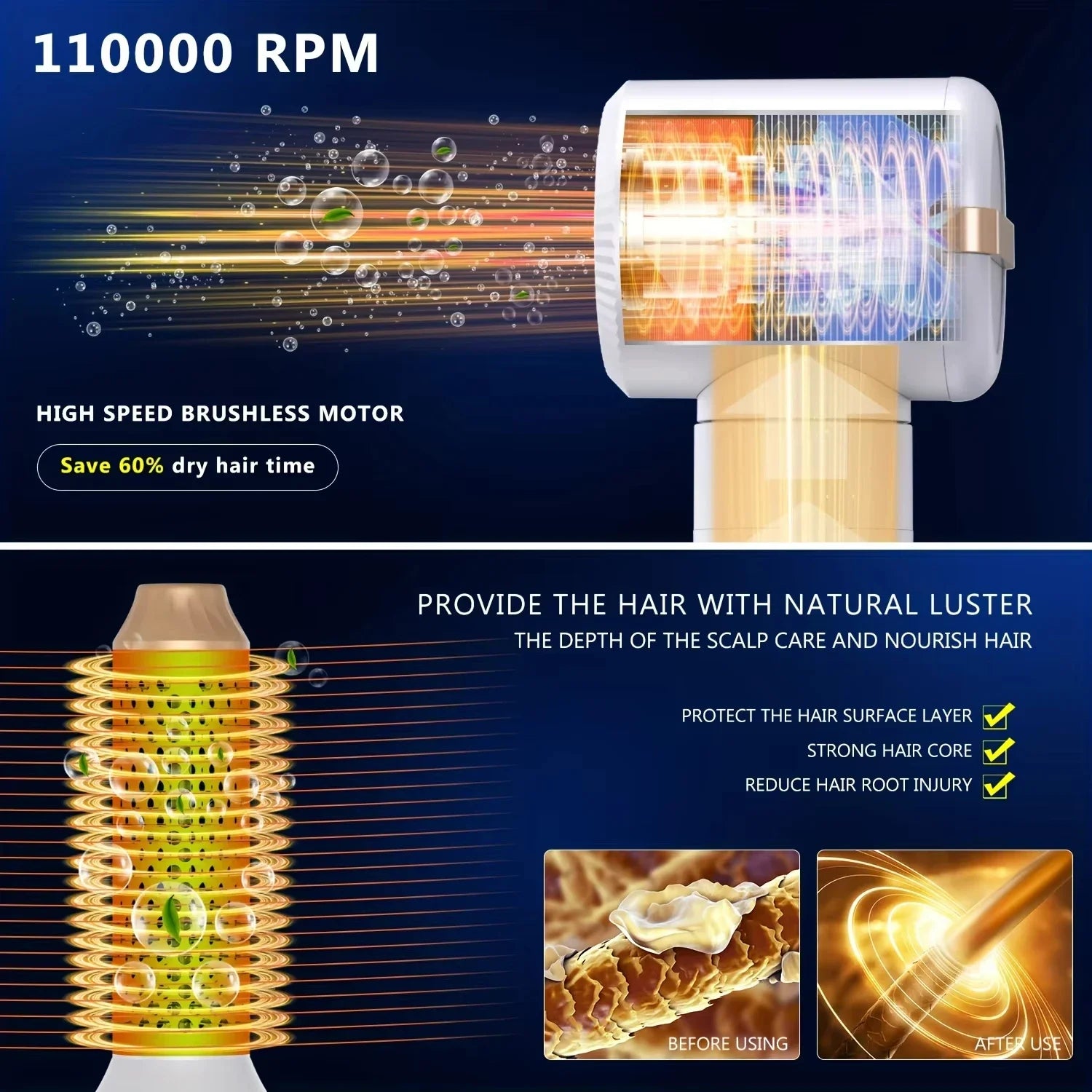 7 in 1 Hair Dryer Hot Comb Set Professional Curling Iron Hair Straightener Styling Tool For Dyson Airwrap High Speed Hair Dryer