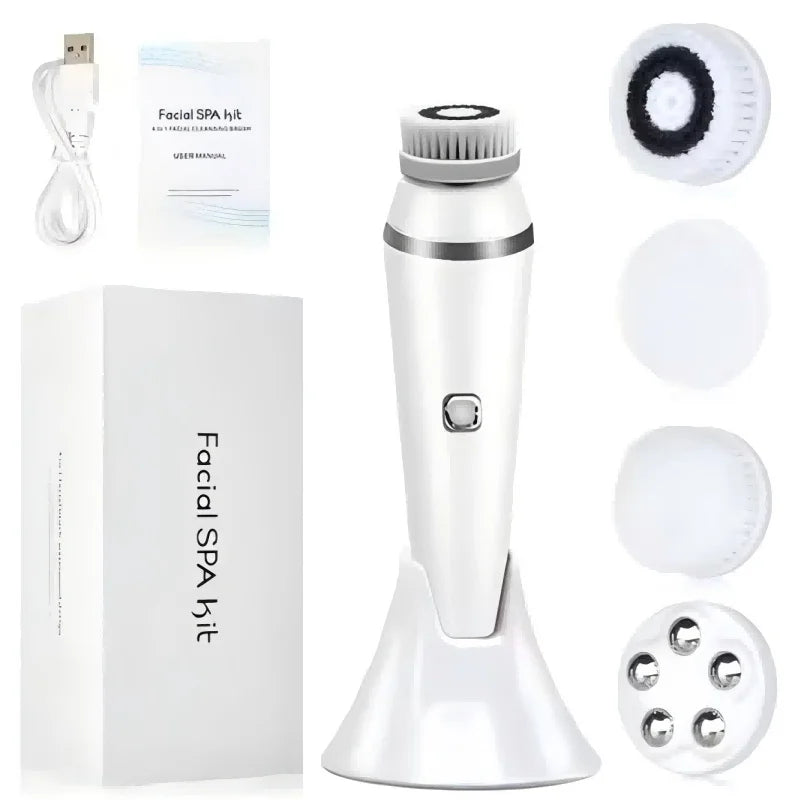 Waterproof IPX7 Electric Facial Cleansing Brush Electric Deep Cleaning Removal Blackhead Pore Exfoliator Face Massager Device