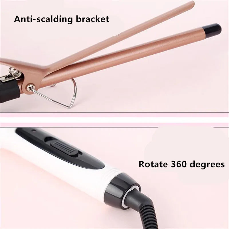 1PC 9mm 13mm 22mm Professional Gold Electric Hair Curler Curling Iron Hair Waver Pear Flower Cone Curling Wand Styling Tool 2#