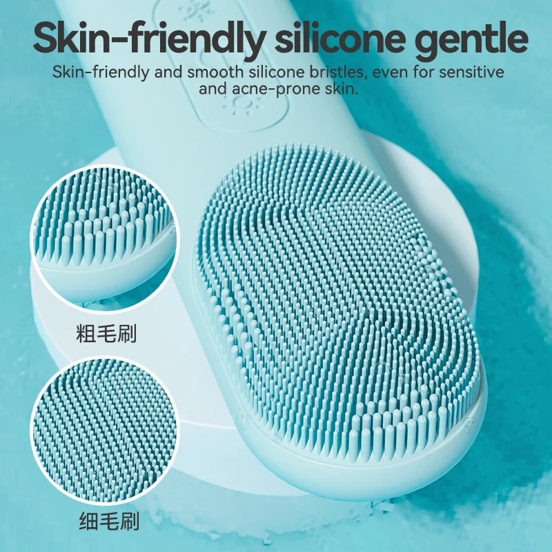 Facial Cleansing Brush, Silicone Face Scrubber, Electric Face Brushes for Cleansing with Vibration, Hot and Cold Modes, Face Scr
