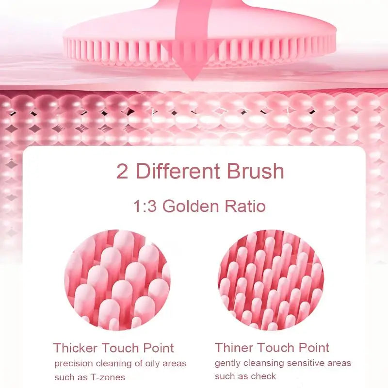 Electric Silicone Face Cleansing Brush Facial Scrubber Massager Sonic Vibration Waterproof Skin Care Tool for Pore Cleaning