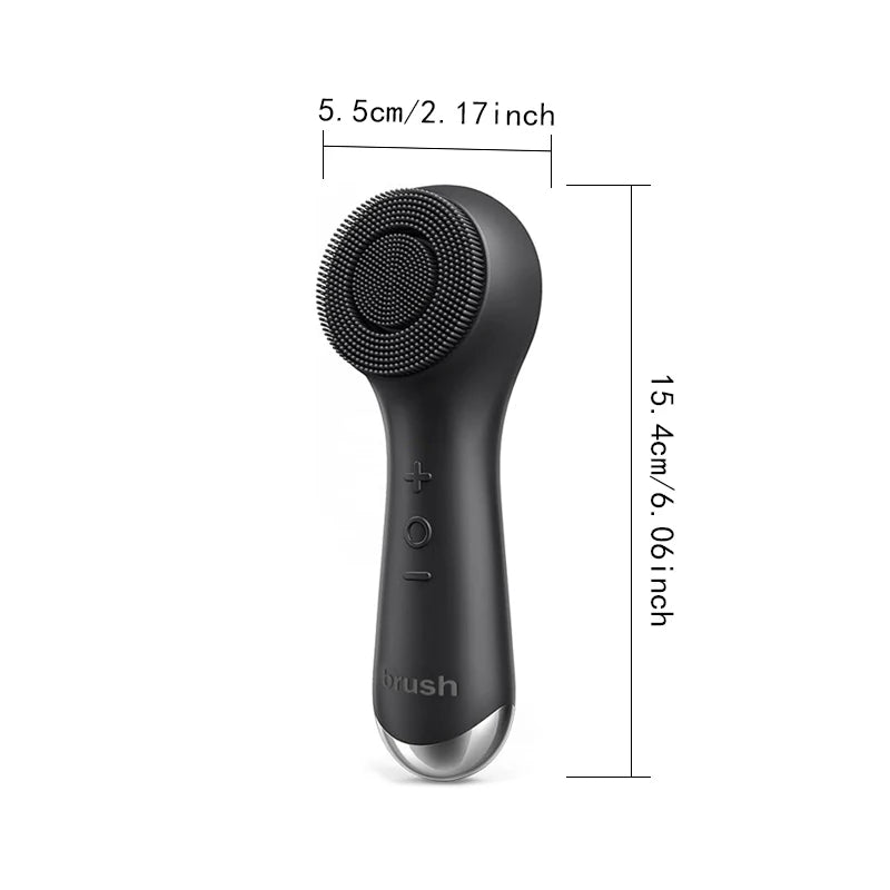 USB Charging Facial Brush, 360° Rotating Facial Cleaner, Silicone Facial Cleansing Brush, Facial Massager Vibration Massage