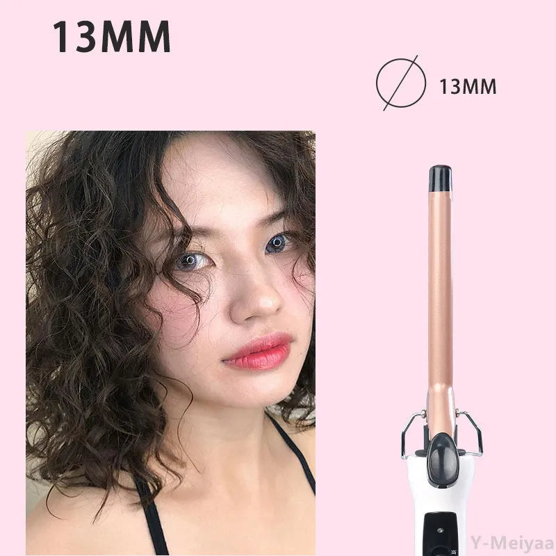 1PC 9mm 13mm 22mm Professional Gold Electric Hair Curler Curling Iron Hair Waver Pear Flower Cone Curling Wand Styling Tool 2#